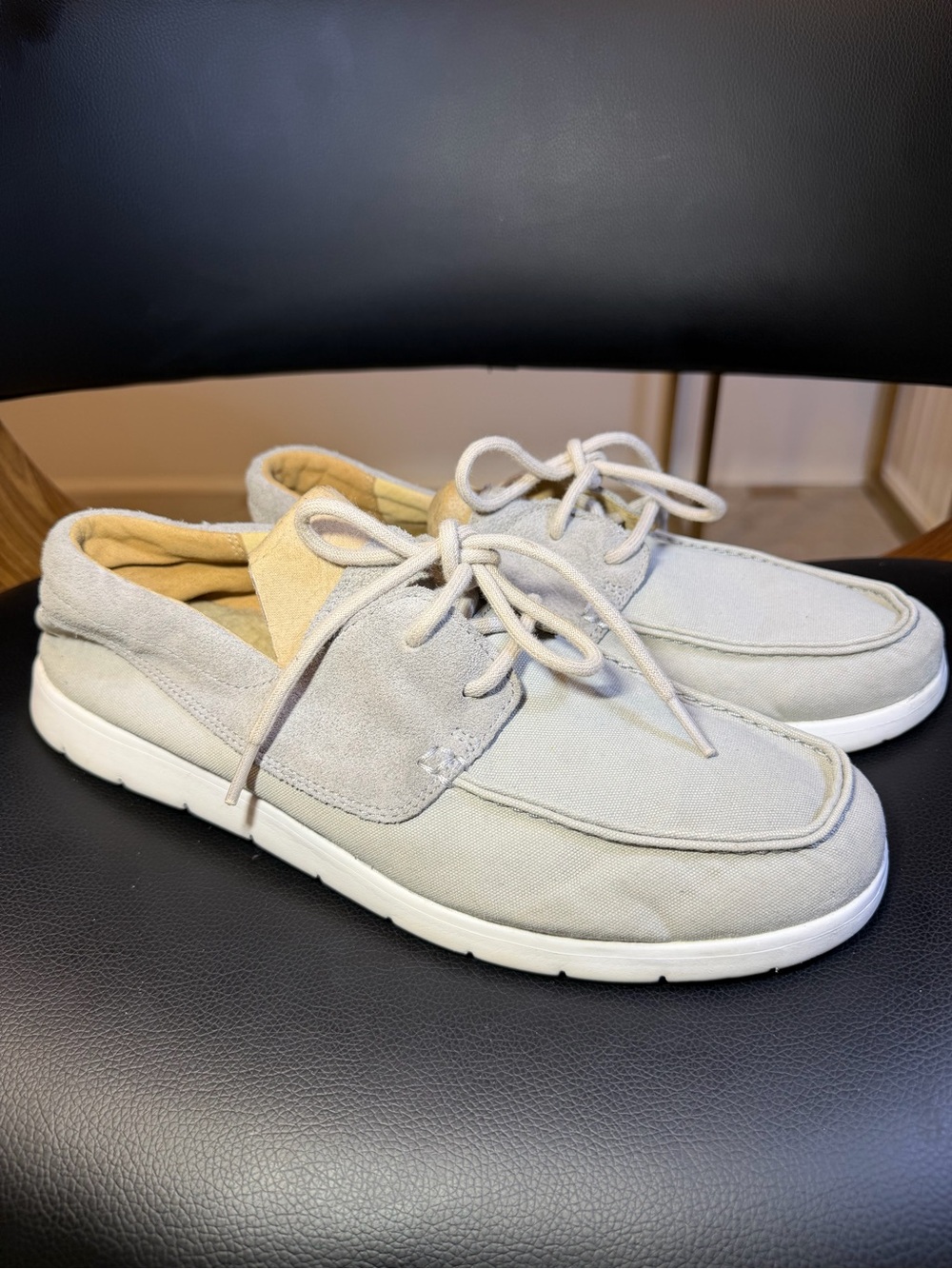 UGG Catton Boat Shoe Lace-Up Men Pewter Size 9.5 Warm Version